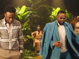 Fally et Dadju lors du tournage du clip un coup